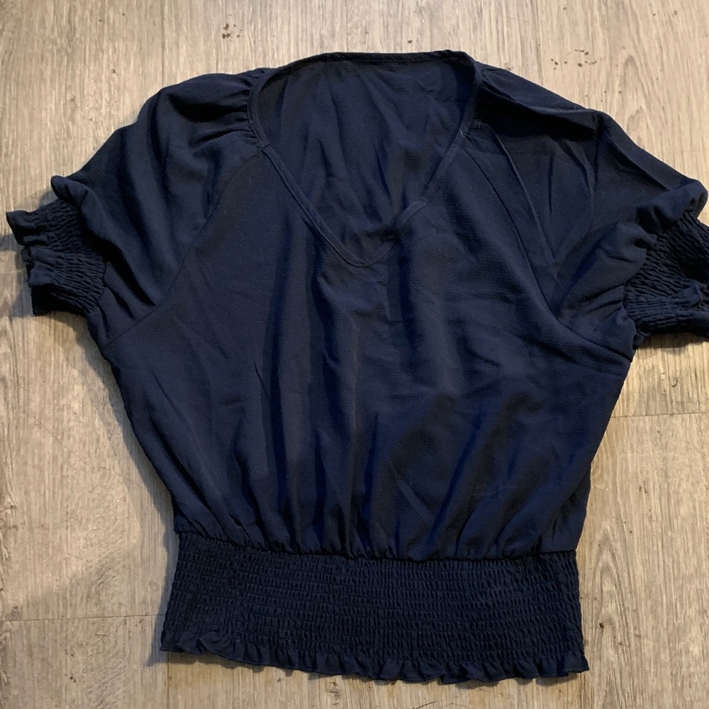 SHEIN Navy Blue Ruched Women's Blouse